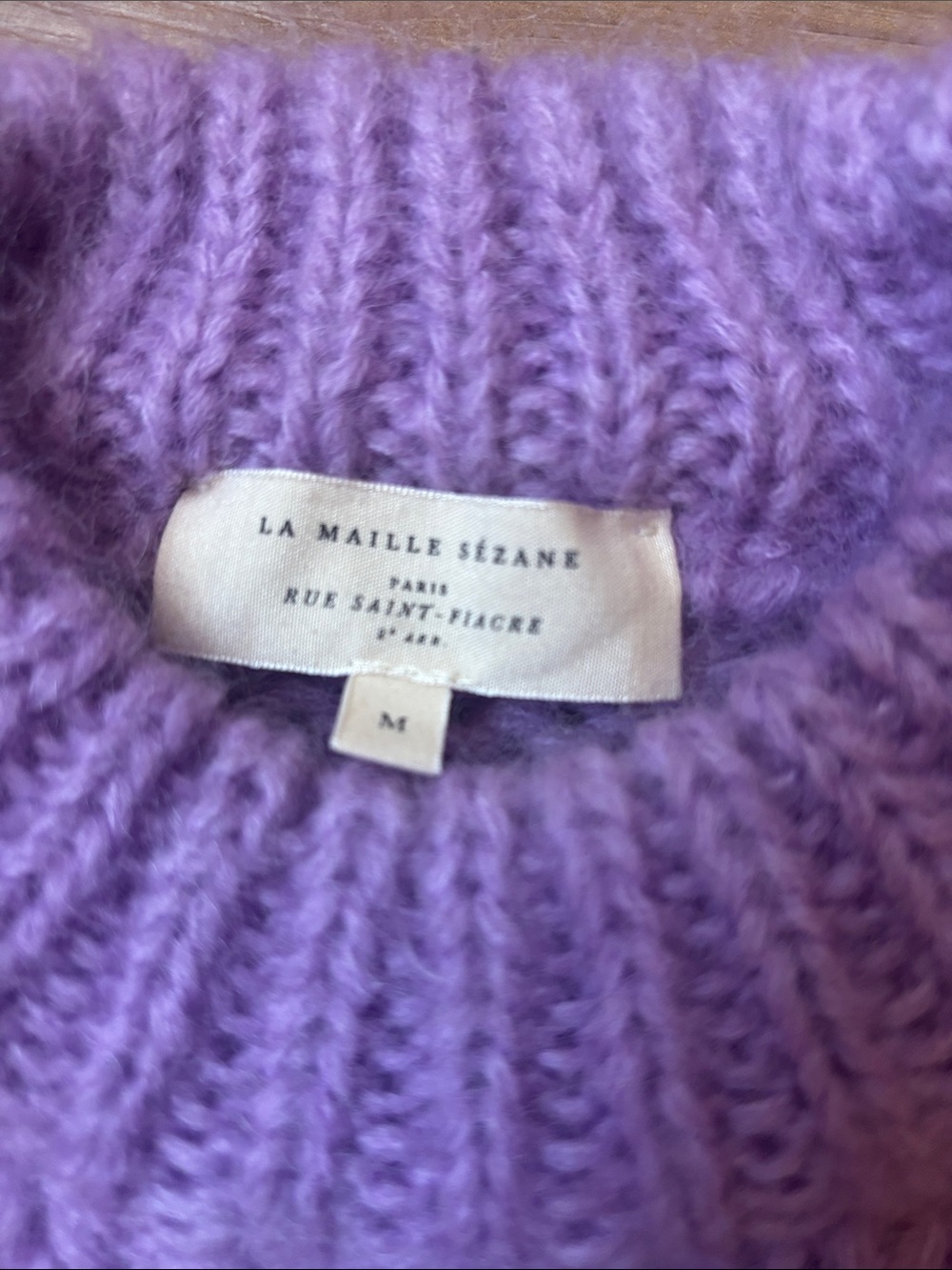 Sezane Chunky Lavender Knit Sleeveless Sweater Vest - Picture 2 of 2